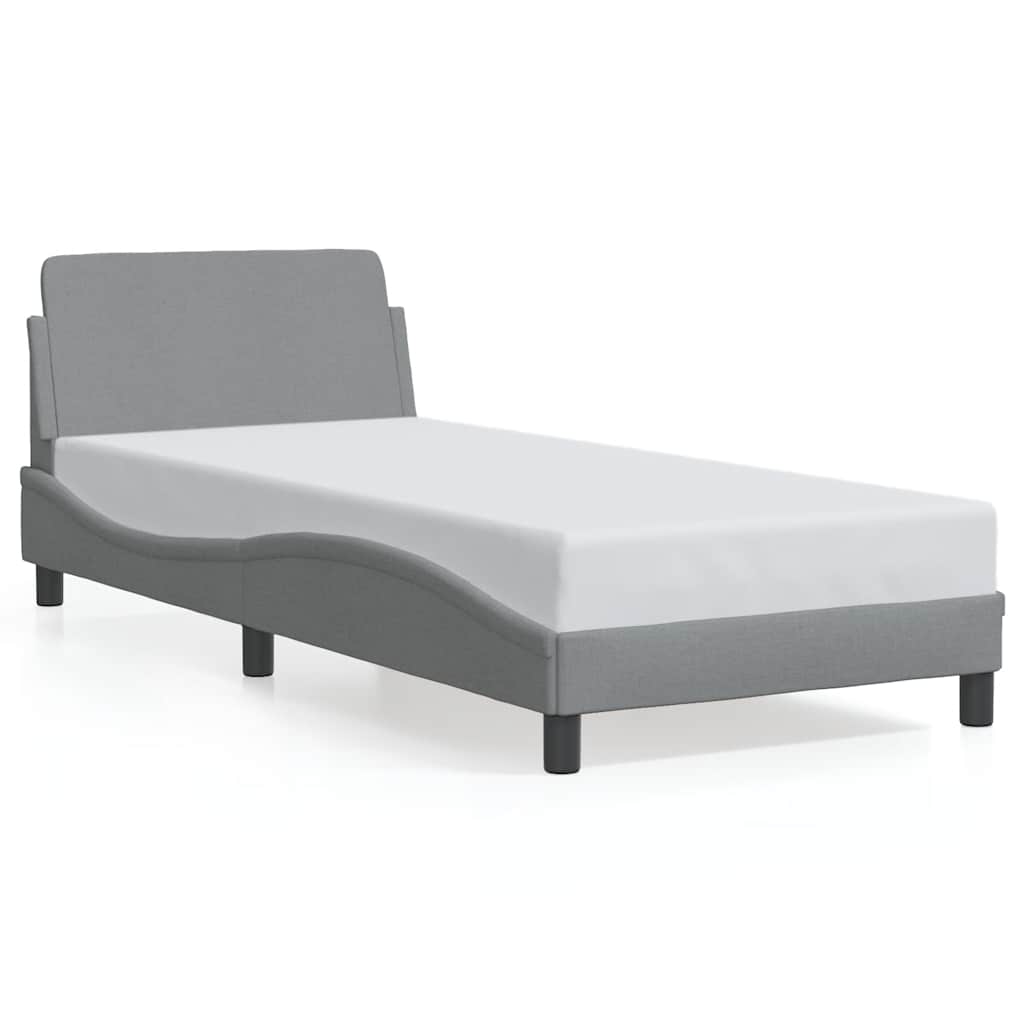 Sengeramme Dover lysegrå 90x190 cm stoff