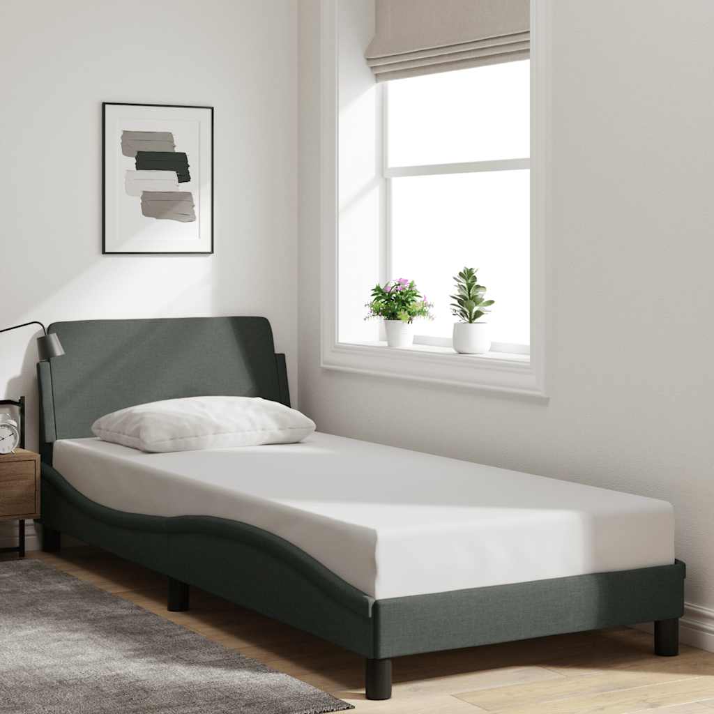 Sengeramme Dover mørkegrå 90x190 cm stoff