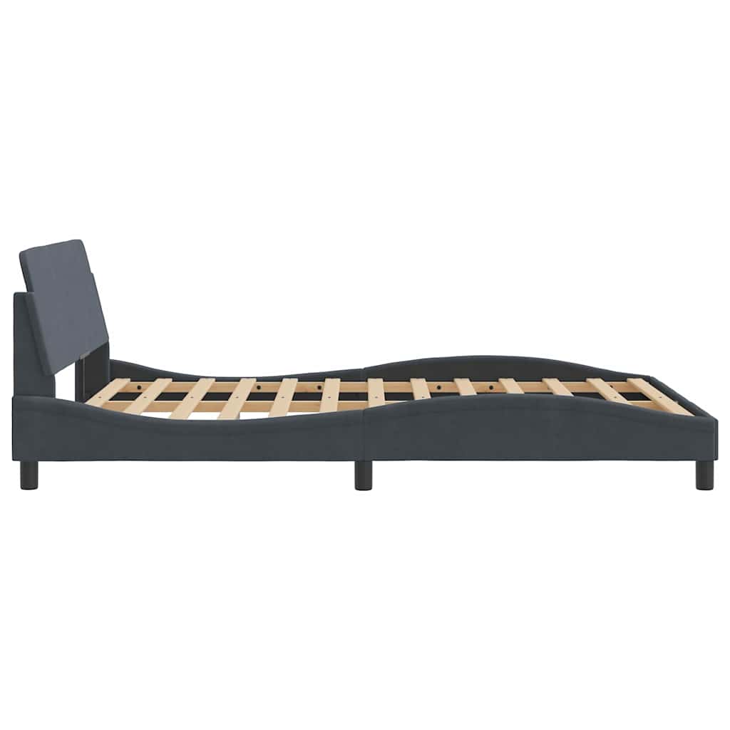Sengeramme Dover mørkegrå 135x190 cm fløyel