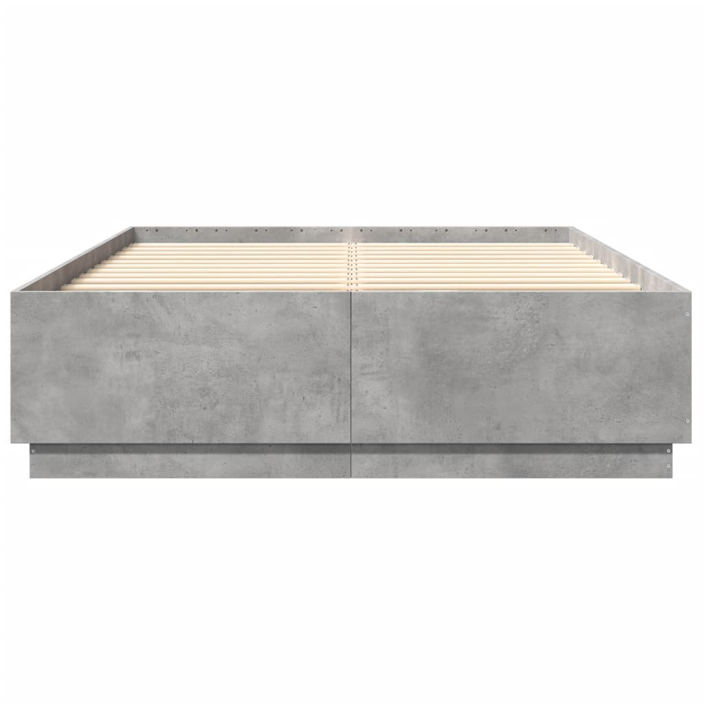 Sengeramme betonggrå 160x200 cm konstruert tre