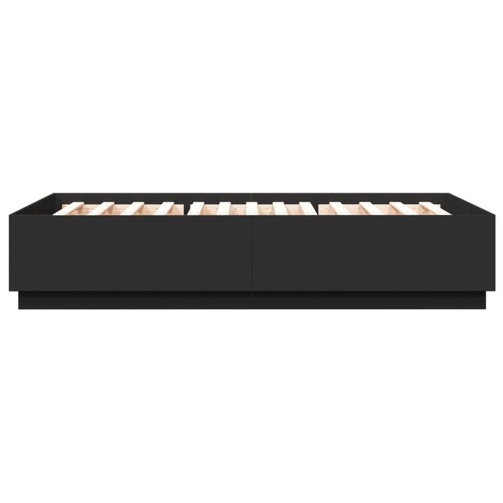 Sengeramme svart 150x200 cm konstruert tre