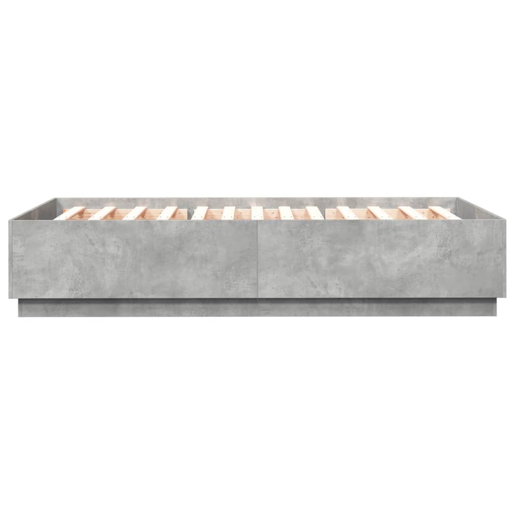 Sengeramme betonggrå 150x200 cm konstruert tre