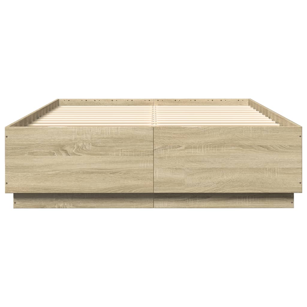 Sengeramme sonoma eik 140x200 cm konstruert tre