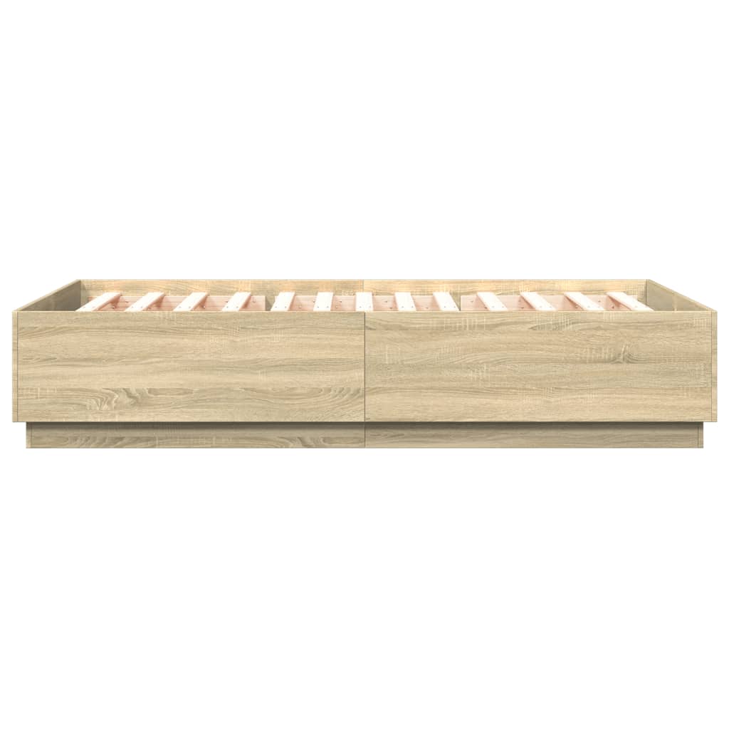 Sengeramme sonoma eik 140x200 cm konstruert tre