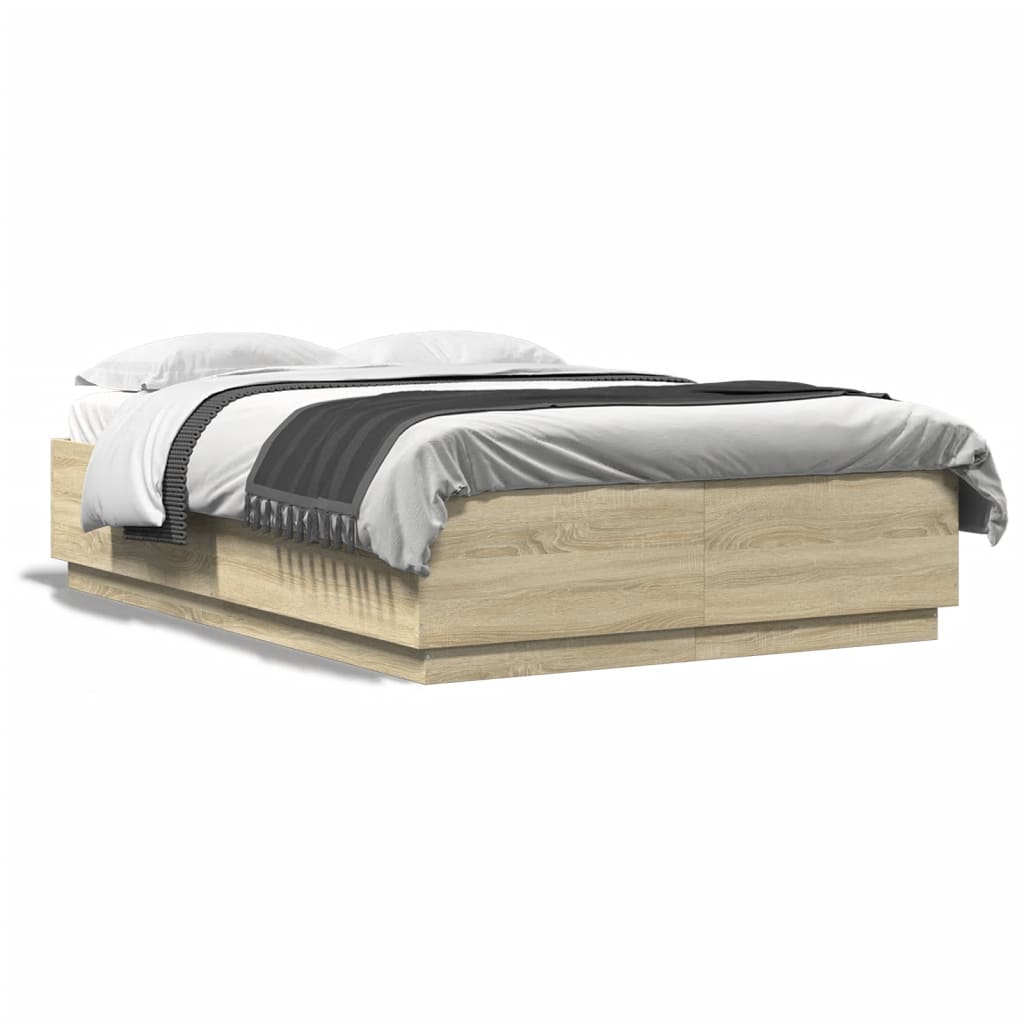 Sengeramme sonoma eik 140x200 cm konstruert tre