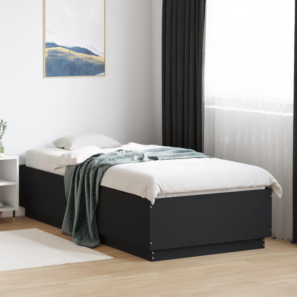 Sengeramme svart 100x200 cm konstruert tre