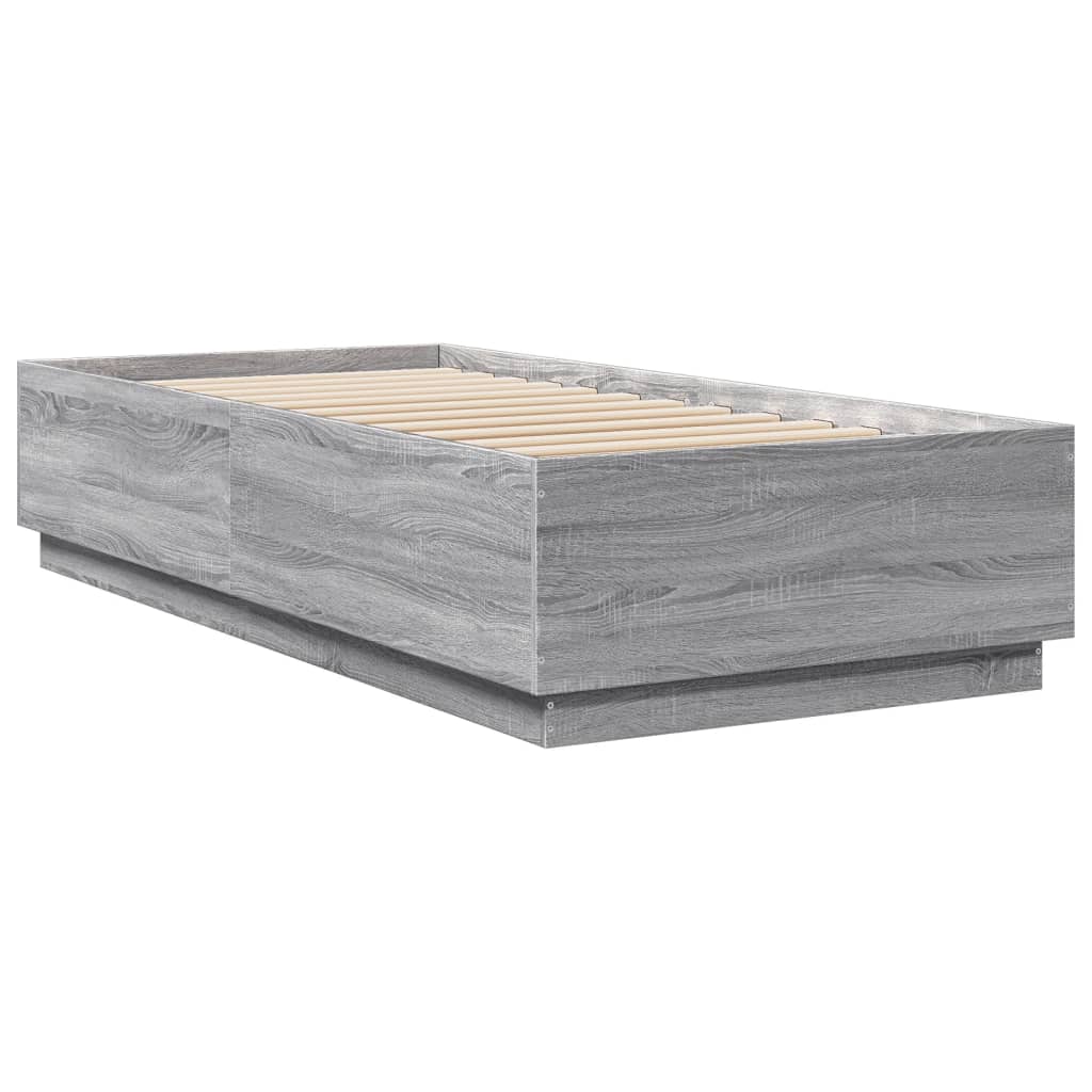 Sengeramme grå sonoma 100x200 cm konstruert tre