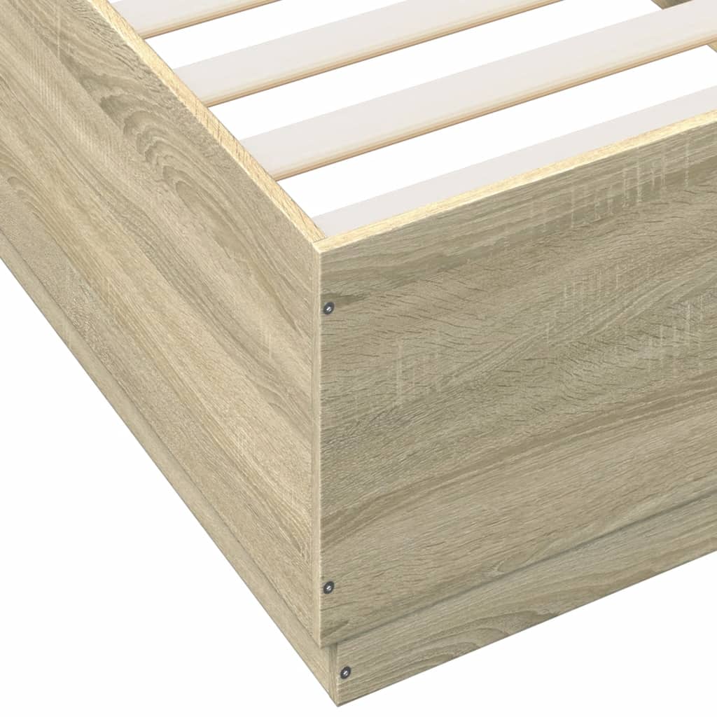 Sengeramme sonoma eik 90x200 cm konstruert tre