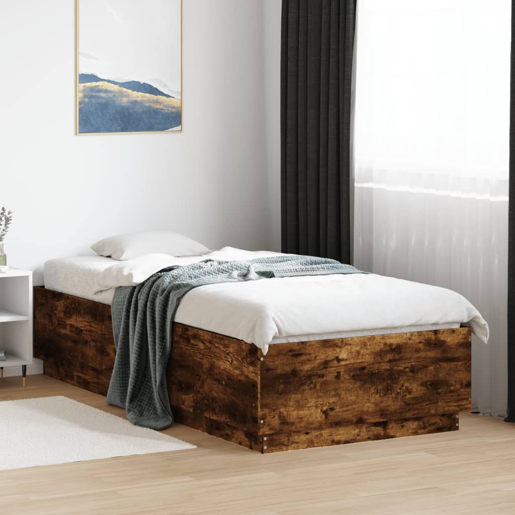 Sengeramme røkt eik 90x200 cm konstruert tre