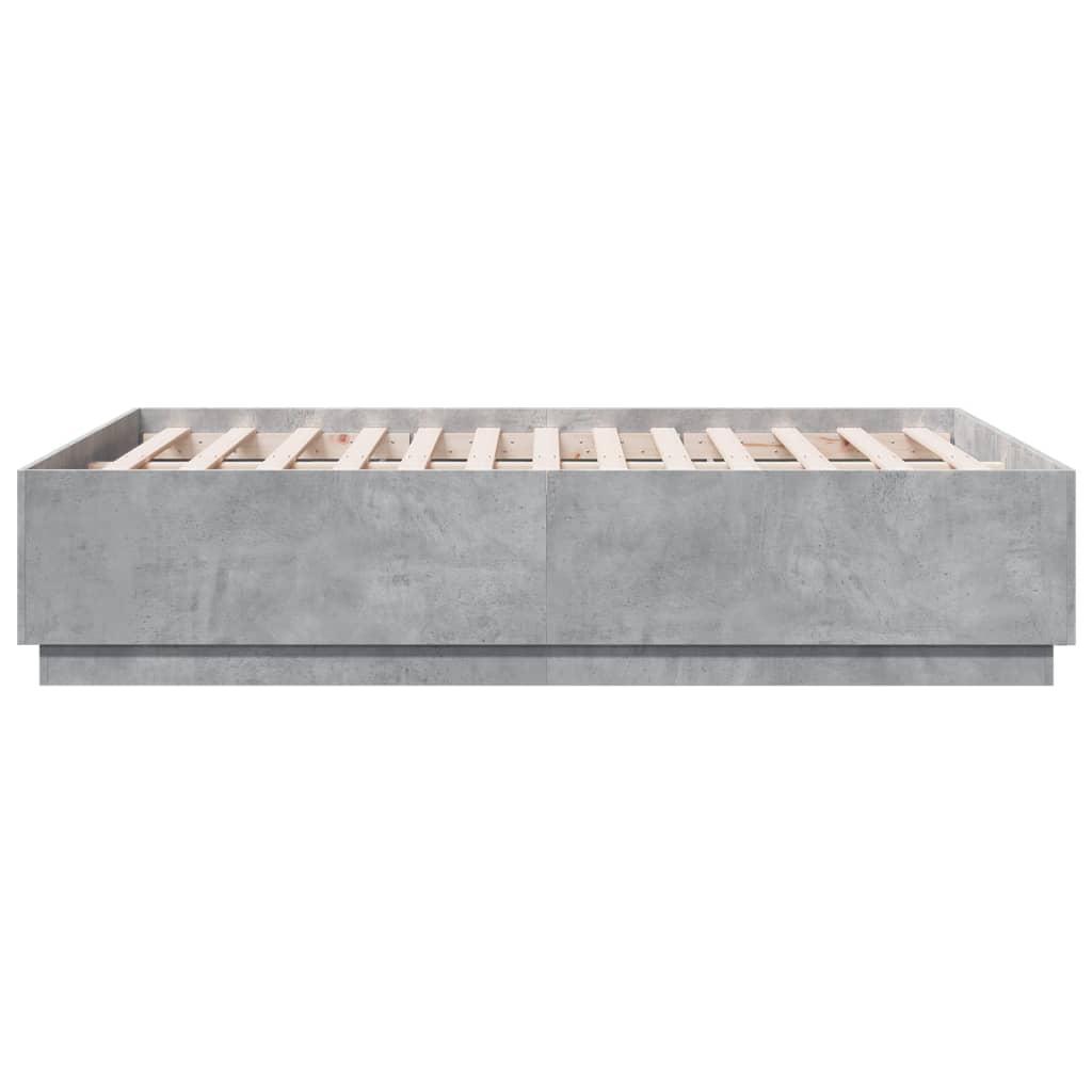 Sengeramme betonggrå 140x190 cm konstruert tre