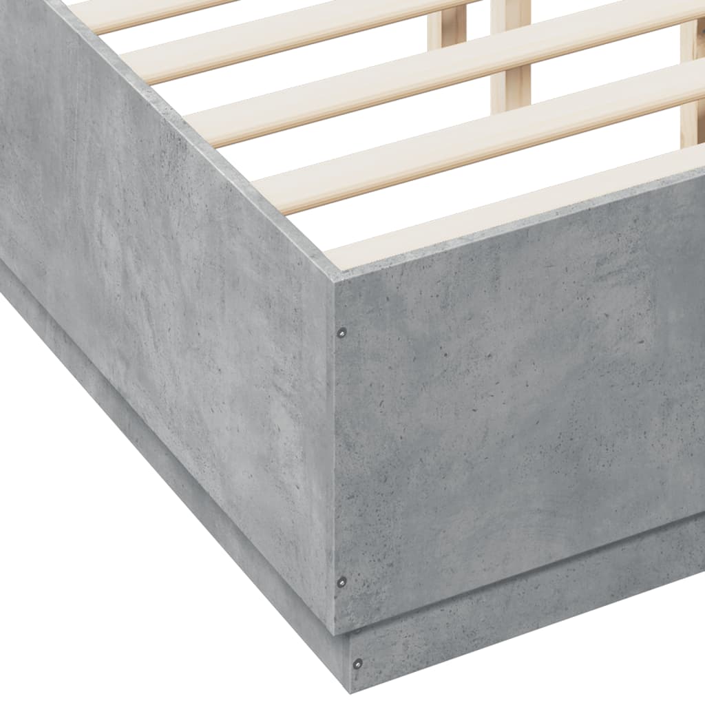 Sengeramme betonggrå 140x190 cm konstruert tre