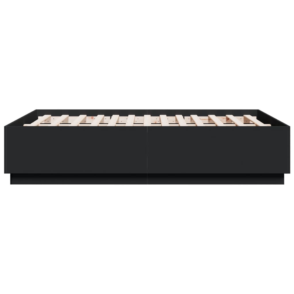 Sengeramme svart 135x190 cm konstruert tre