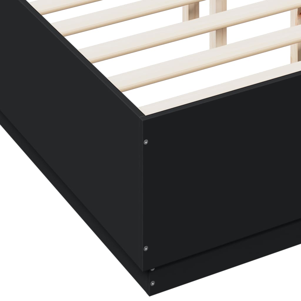 Sengeramme svart 135x190 cm konstruert tre