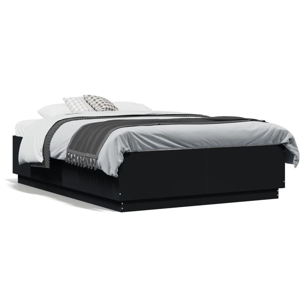 Sengeramme svart 135x190 cm konstruert tre