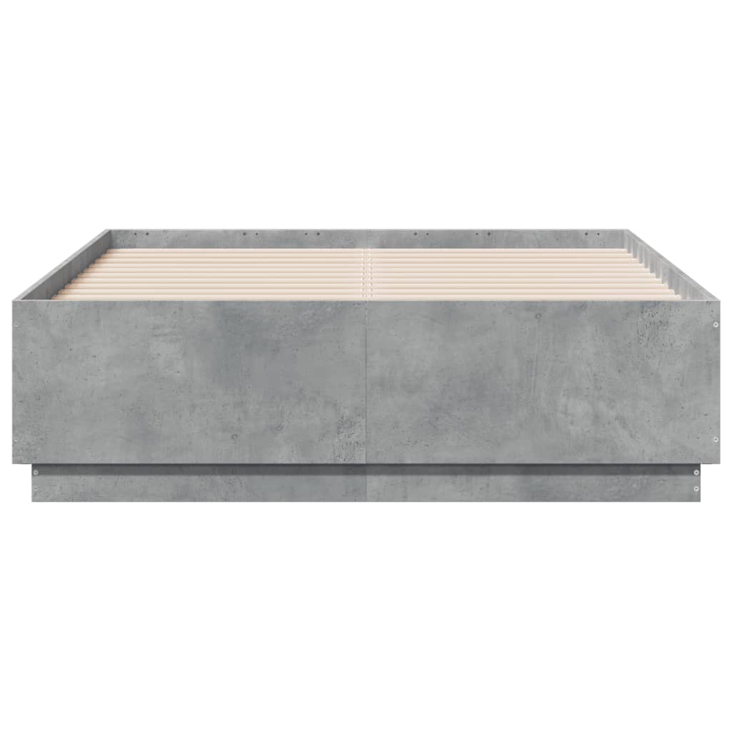 Sengeramme betonggrå 135x190 cm konstruert tre