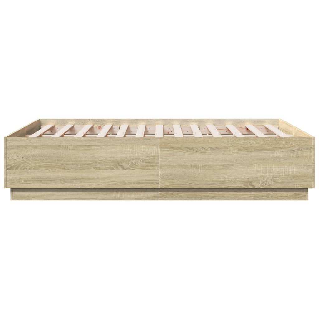 Sengeramme sonoma eik 120x190 cm konstruert tre