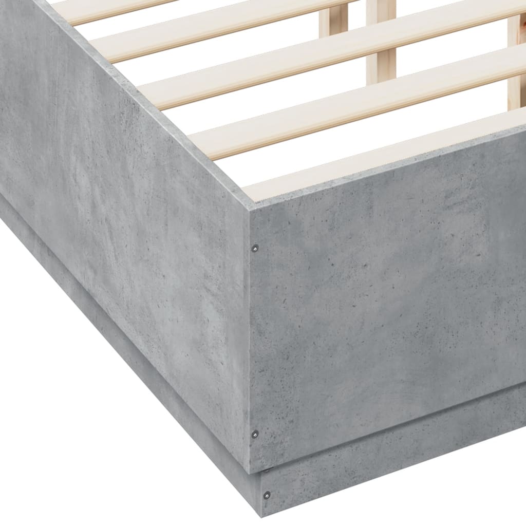Sengeramme betonggrå 120x190 cm konstruert tre