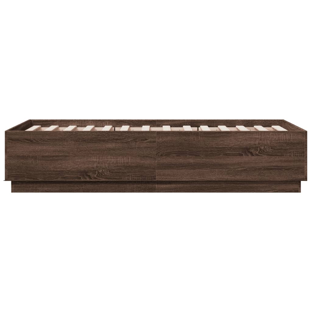 Sengeramme brun eik 90x190 cm konstruert tre