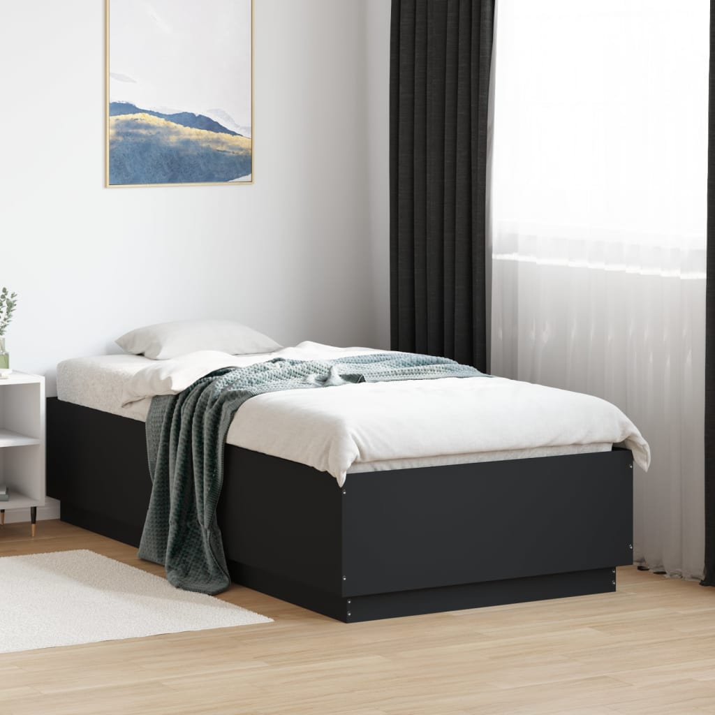 Sengeramme svart 75x190 cm konstruert tre