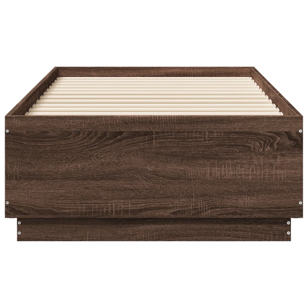 Sengeramme brun eik 75x190 cm konstruert tre