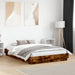 Sengeramme med LED-lys røkt eik 120x190 cm
