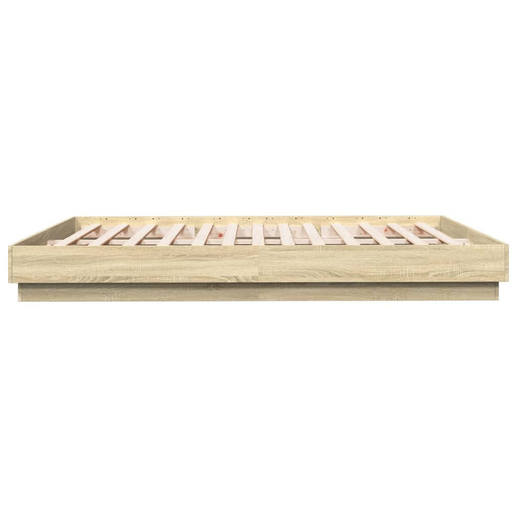 Sengeramme sonoma eik 200x200 cm konstruert tre