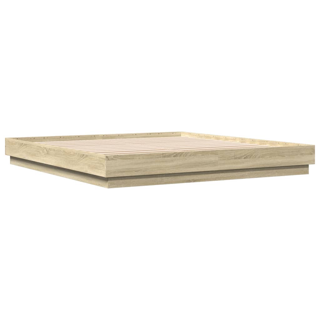 Sengeramme sonoma eik 200x200 cm konstruert tre