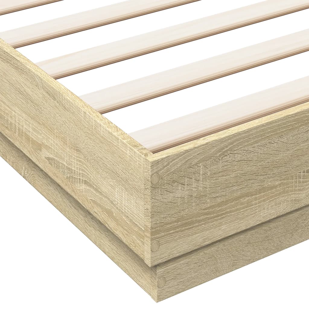 Sengeramme sonoma eik 200x200 cm konstruert tre
