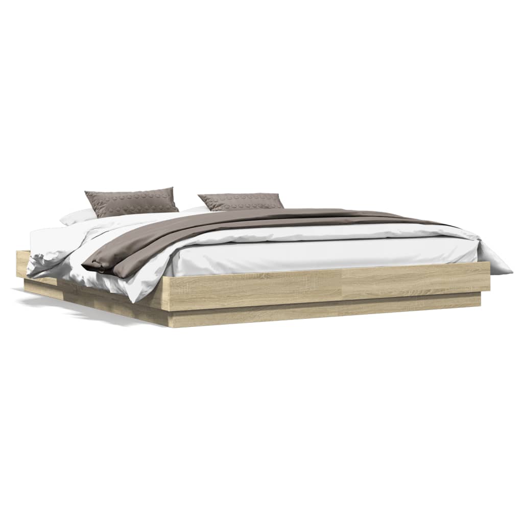 Sengeramme sonoma eik 180x200 cm konstruert tre