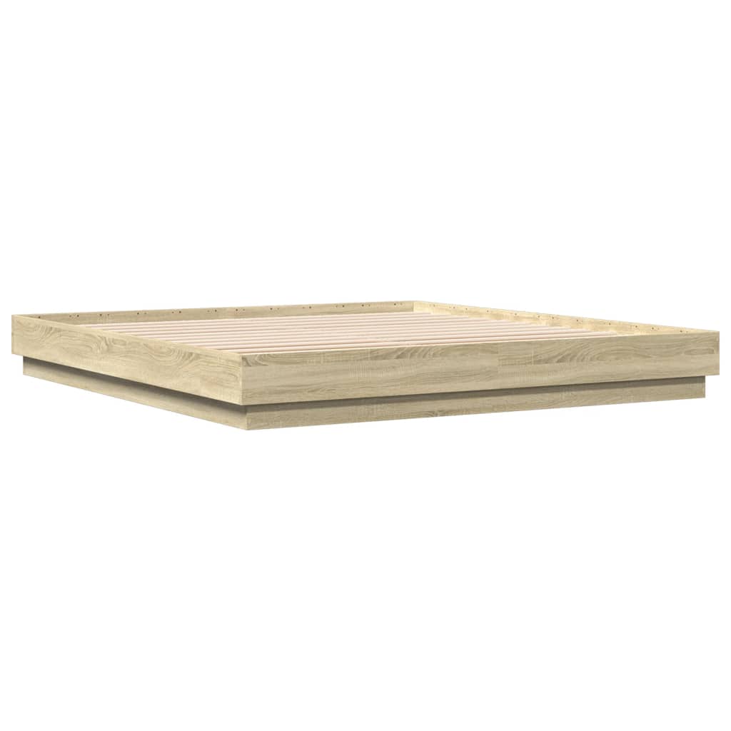 Sengeramme sonoma eik 180x200 cm konstruert tre