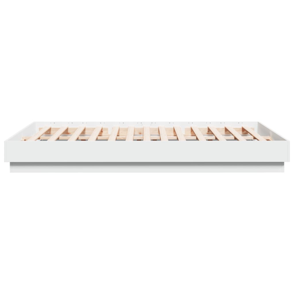 Sengeramme hvit 150x200 cm konstruert tre