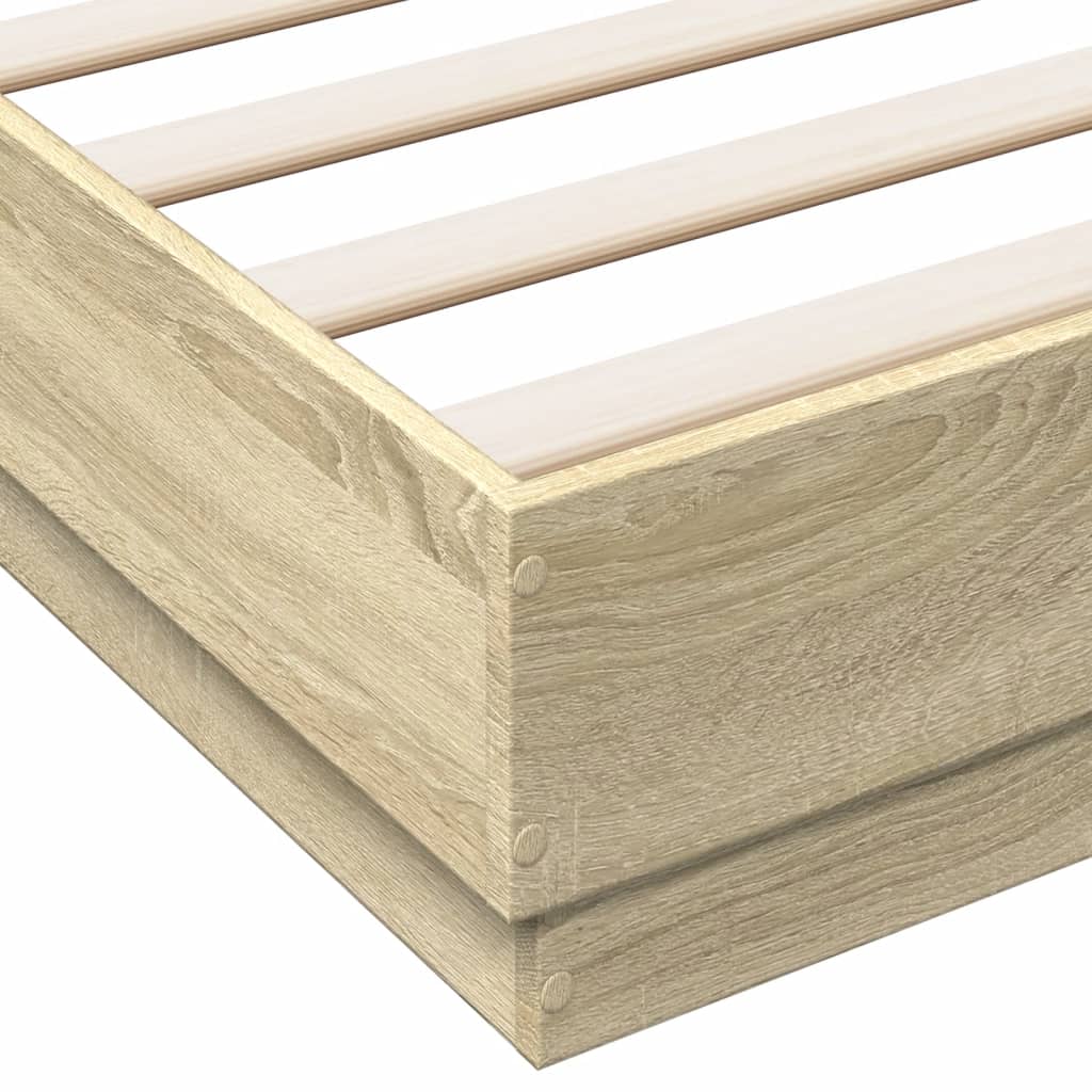 Sengeramme sonoma eik 120x200 cm konstruert tre