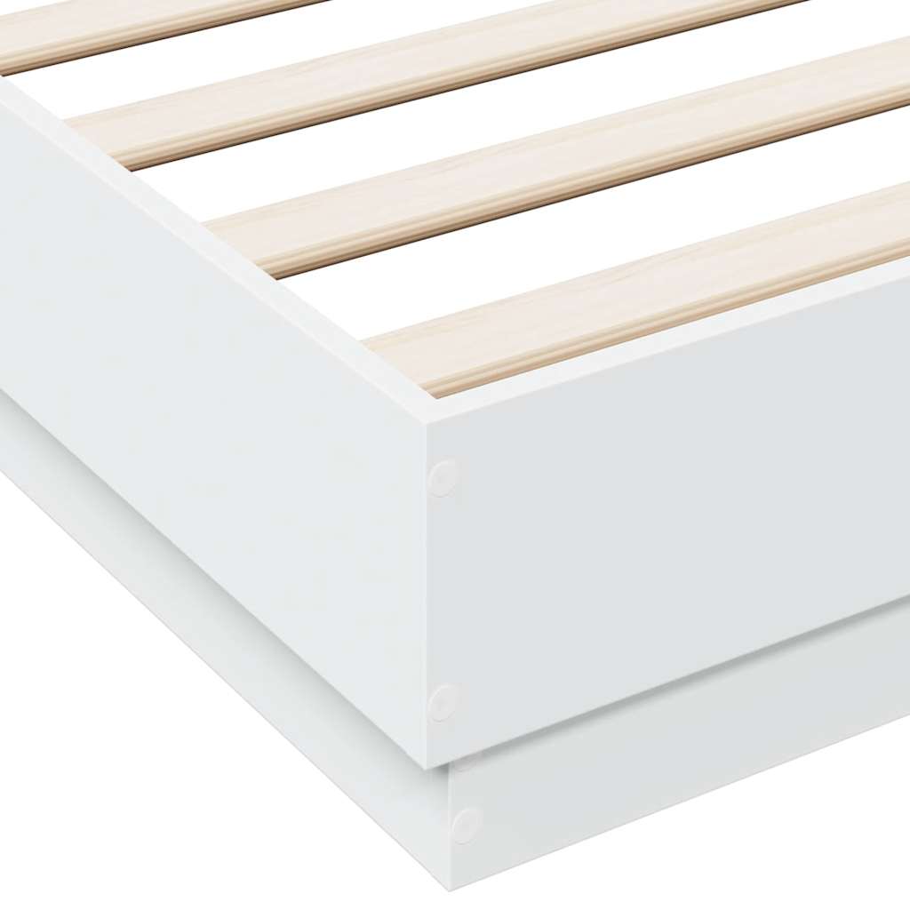 Sengeramme hvit 120x190 cm konstruert tre