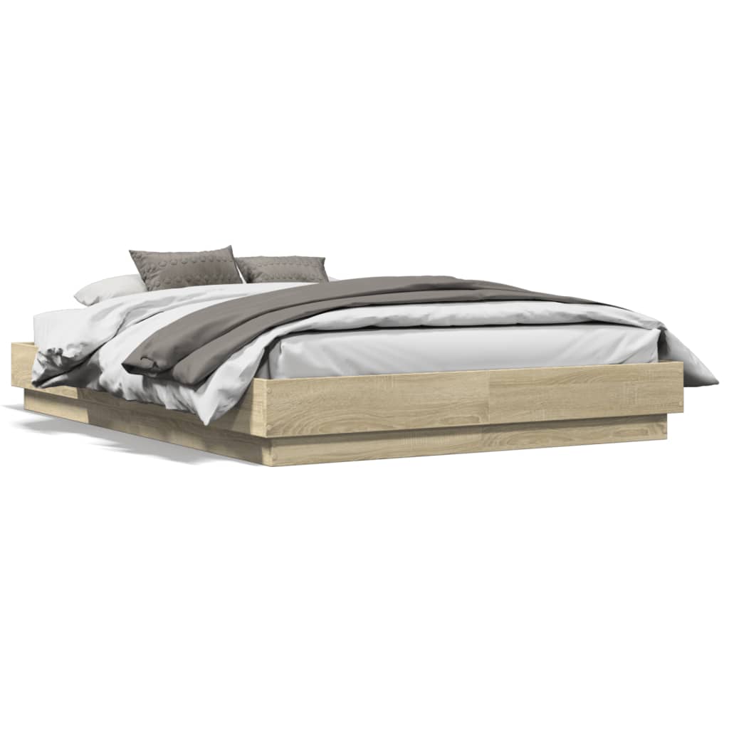 Sengeramme sonoma eik 120x190 cm konstruert tre