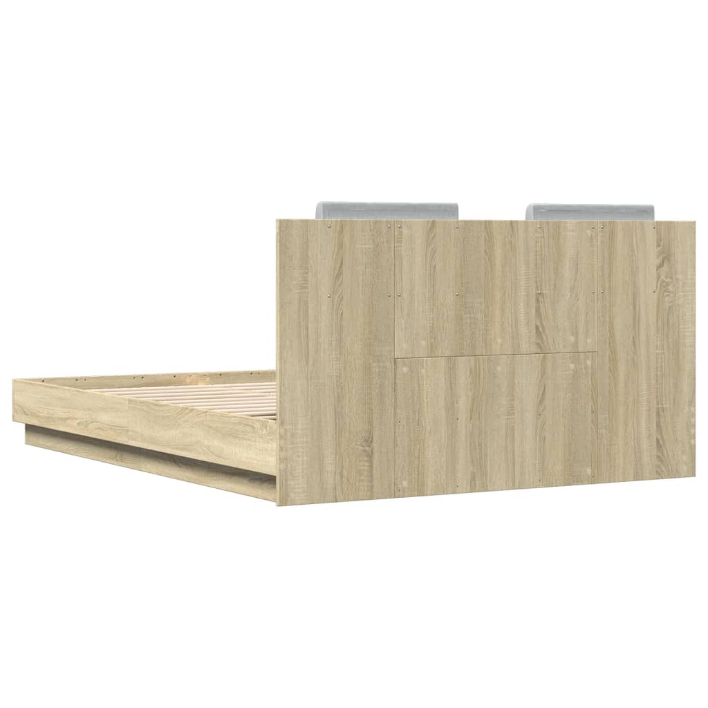 Sengeramme med hodegavl sonoma eik 140x200 cm konstruert tre