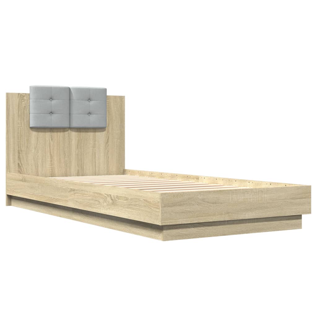 Sengeramme med hodegavl sonoma eik 100x200 cm konstruert tre