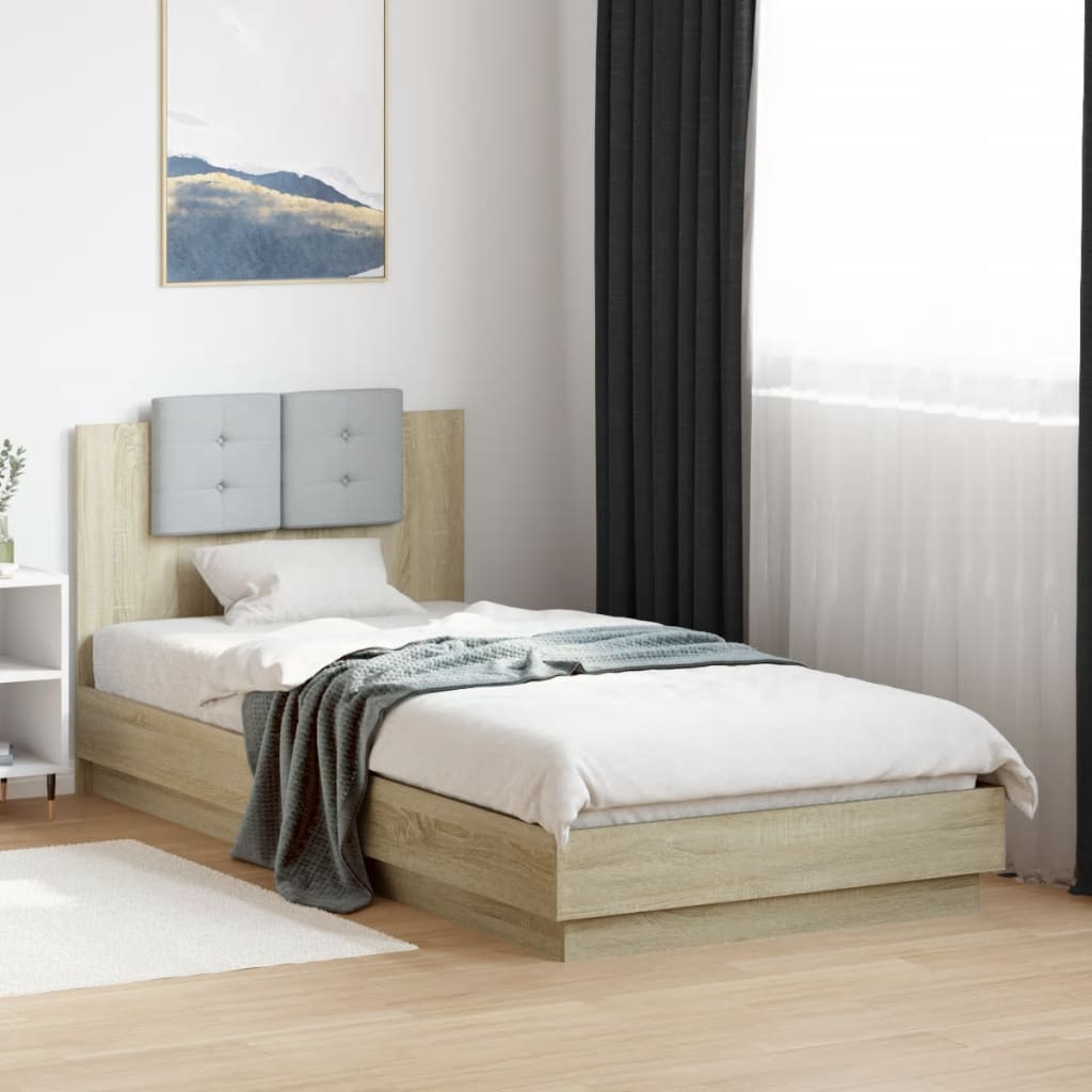 Sengeramme med hodegavl sonoma eik 100x200 cm konstruert tre