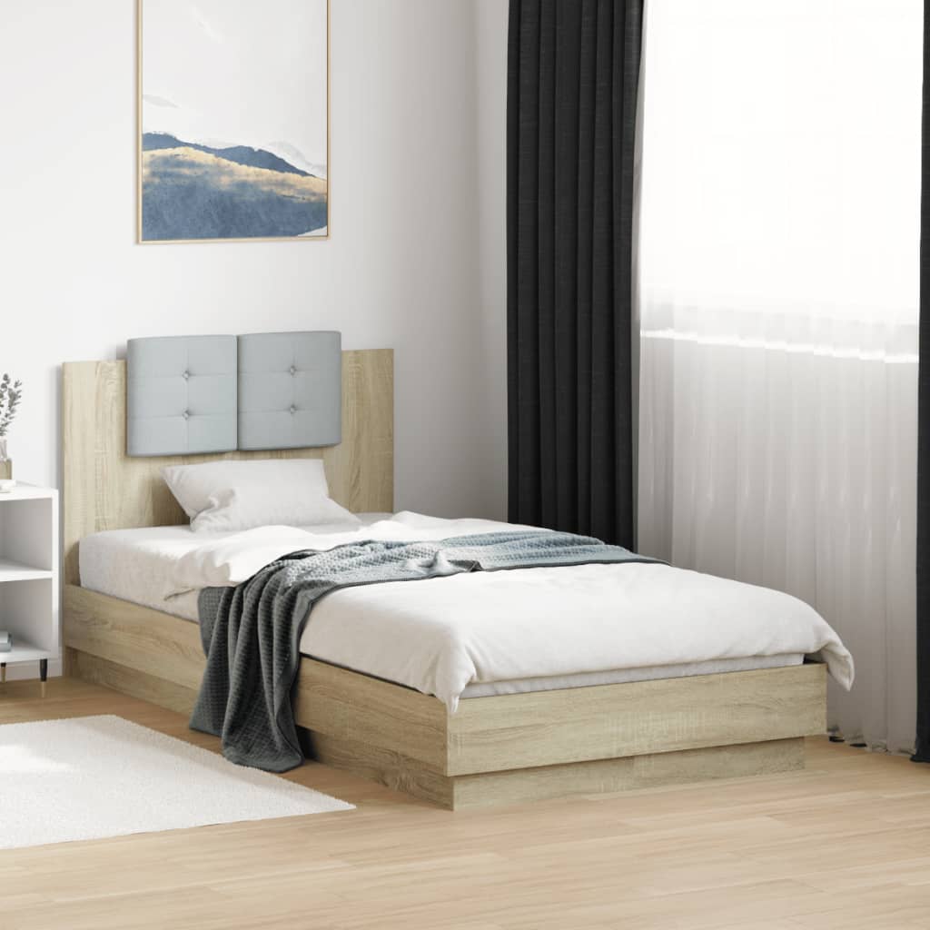 Sengeramme med hodegavl sonoma eik 90x190 cm konstruert tre