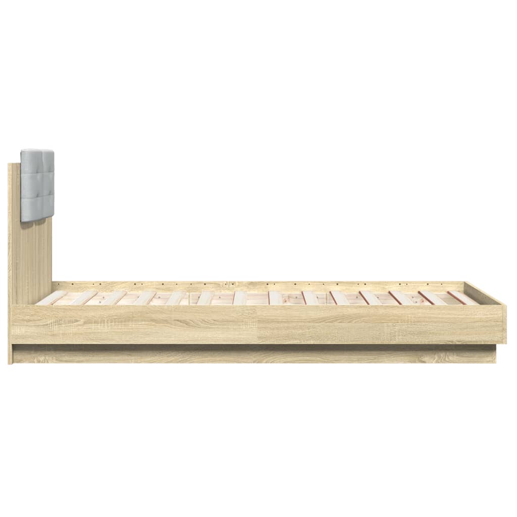 Sengeramme med hodegavl sonoma eik 90x190 cm konstruert tre