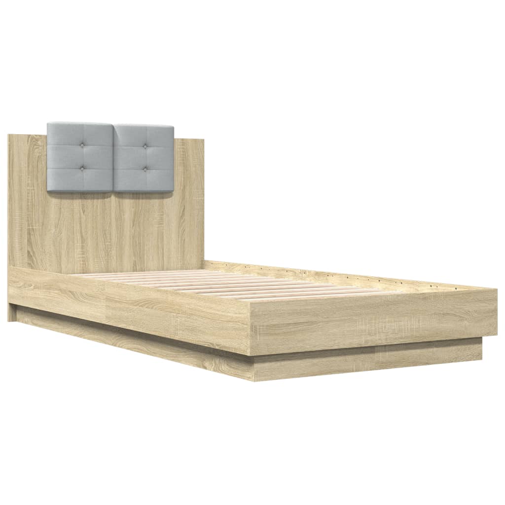 Sengeramme med hodegavl sonoma eik 75x190 cm konstruert tre