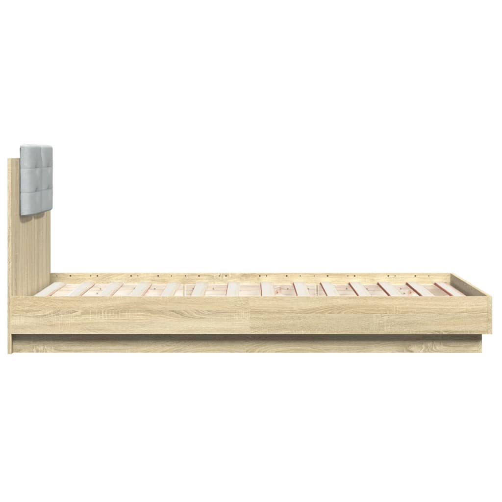 Sengeramme med hodegavl sonoma eik 75x190 cm konstruert tre