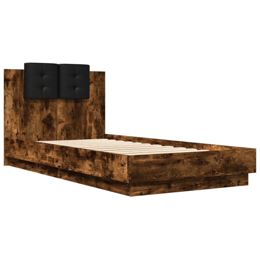 Sengeramme med hodegavl røkt eik 75x190 cm konstruert tre