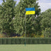 Ukrainsk flagg og stang 5,55 m aluminium