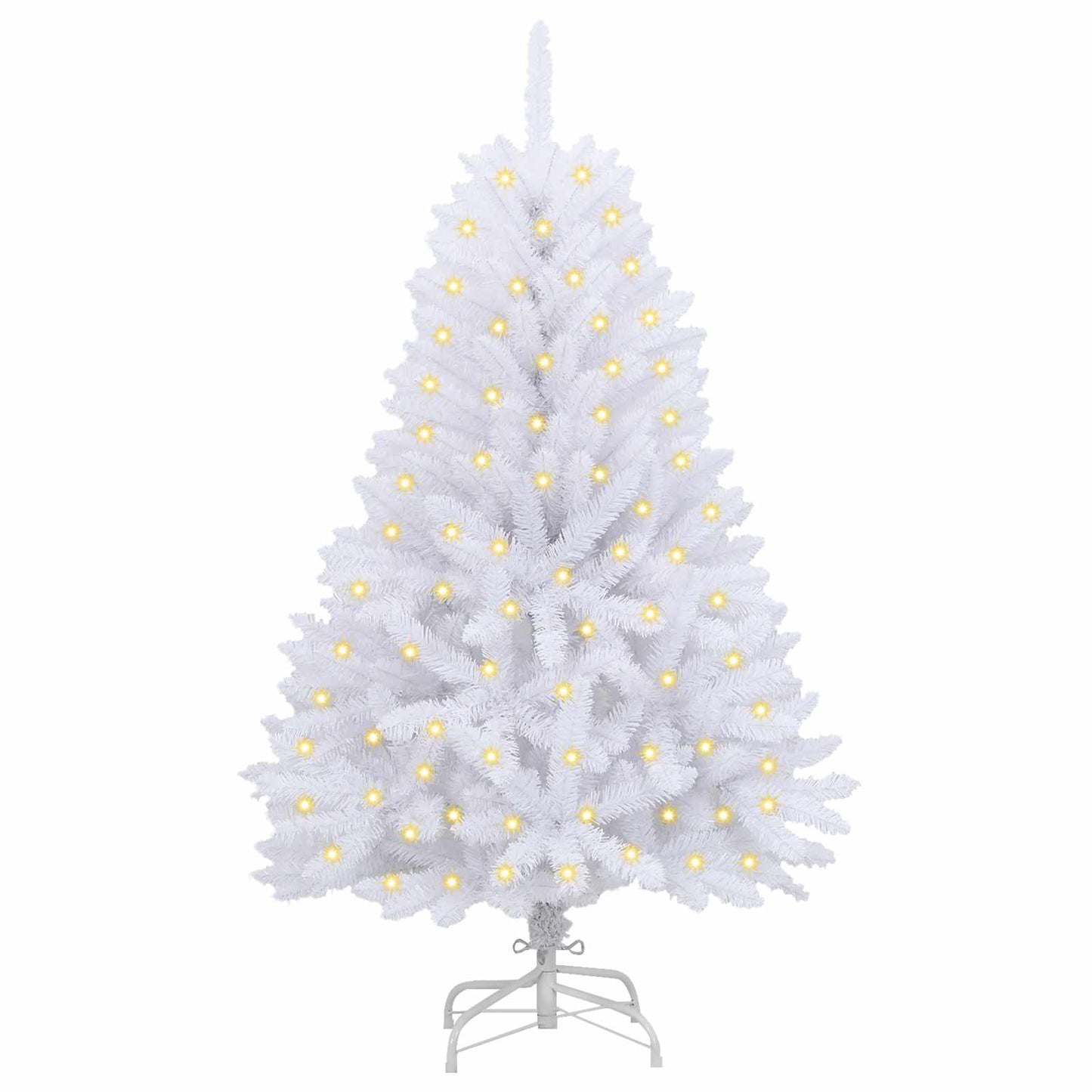Kunstig juletre med 150 LED Hvit 120 cm PVC og metall