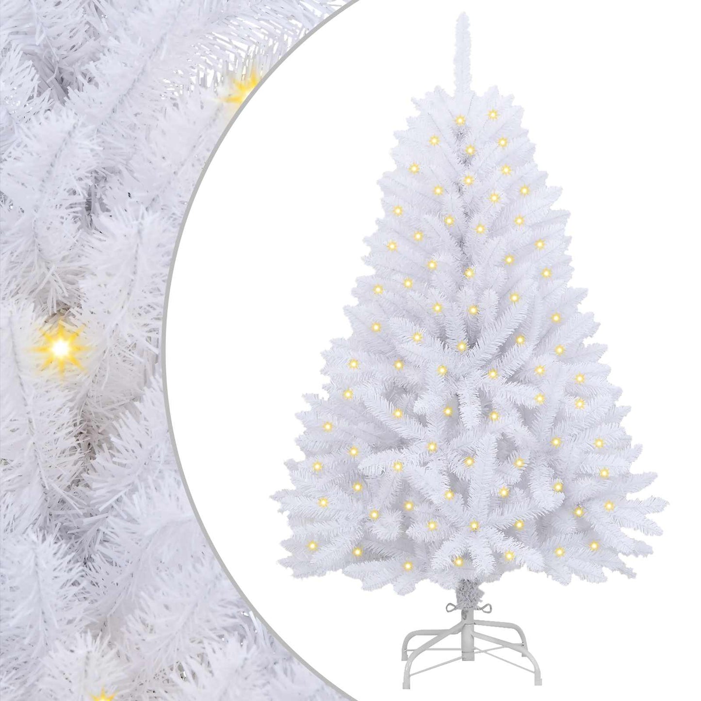 Kunstig juletre med 150 LED Hvit 150 cm PVC og metall