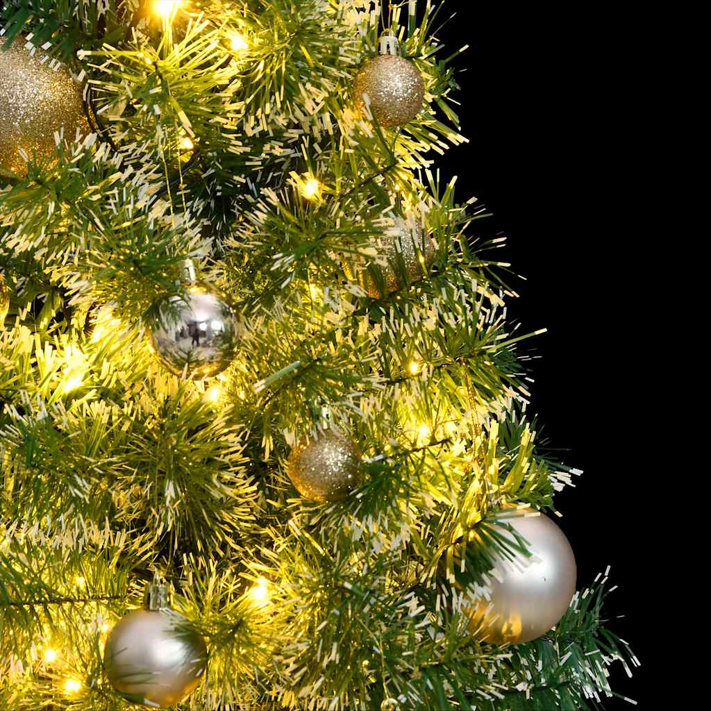 Kunstig juletre med 150 LED kulesett og flokket snø 150 cm