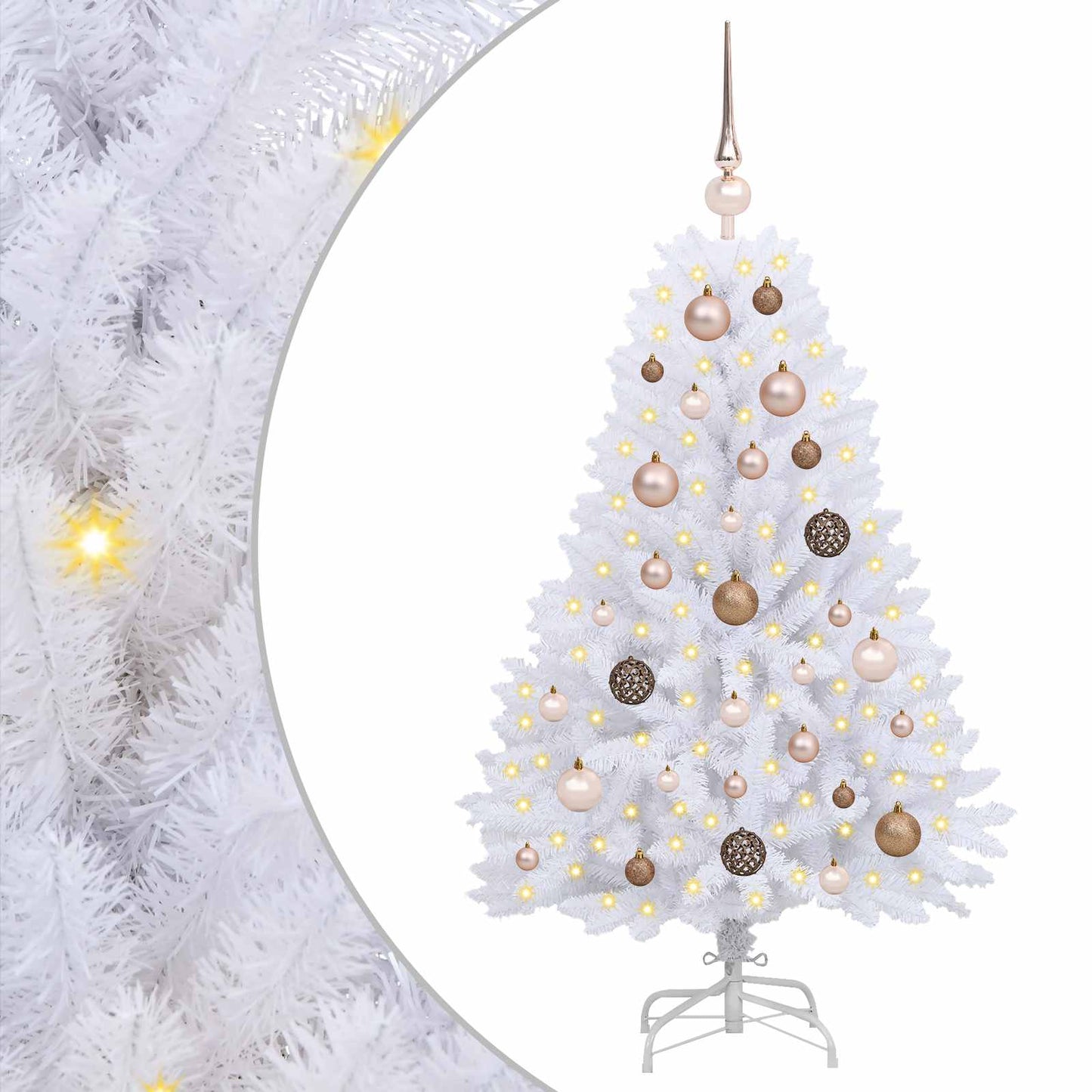 Kunstig sammensatt juletre Hvit 68 x 68 x 120 cm PVC og stål