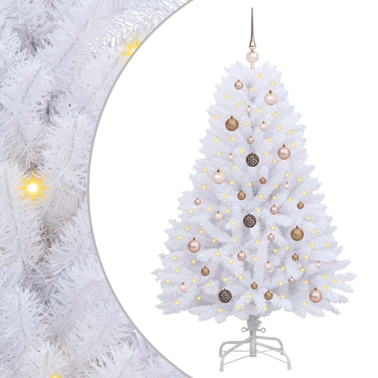 Kunstig juletre Hvit 80 x 80 x 150 cm PVC og metall
