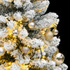 Kunstig hengslet juletre med 150 LED og kulesett 150 cm
