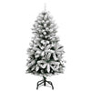 Kunstig hengslet juletre med 150 LED og kulesett 150 cm